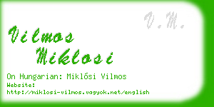 vilmos miklosi business card